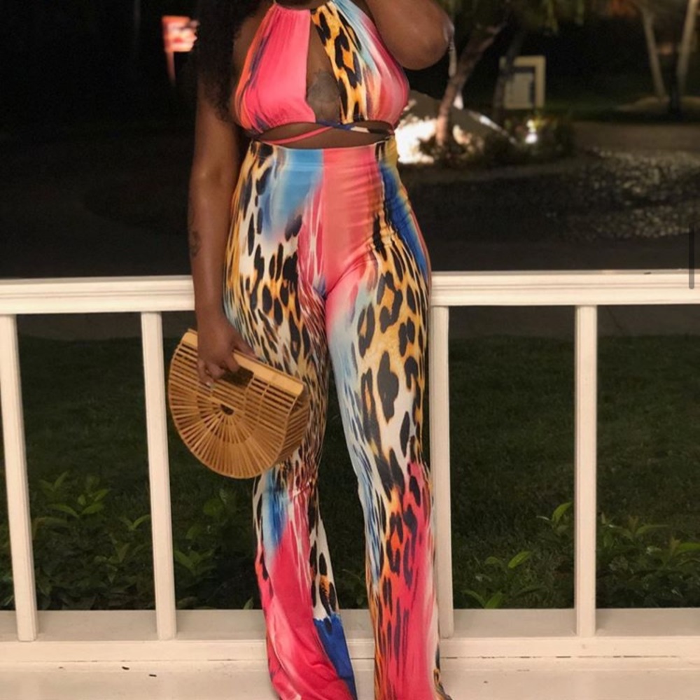 Leopard print jumpsuit
